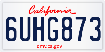 CA license plate 6UHG873