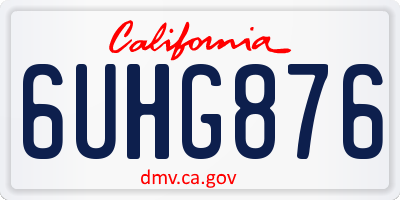 CA license plate 6UHG876