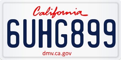 CA license plate 6UHG899