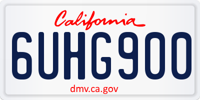 CA license plate 6UHG900