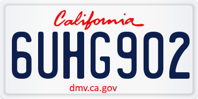 CA license plate 6UHG902