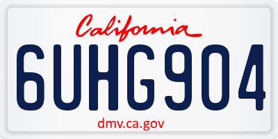 CA license plate 6UHG904