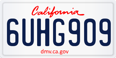 CA license plate 6UHG909