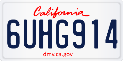 CA license plate 6UHG914