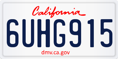 CA license plate 6UHG915