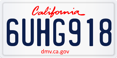 CA license plate 6UHG918