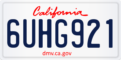 CA license plate 6UHG921