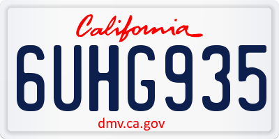 CA license plate 6UHG935