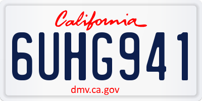 CA license plate 6UHG941