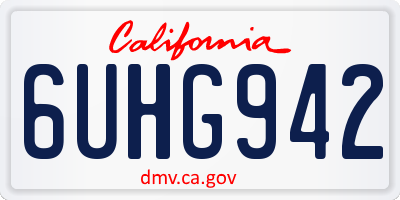 CA license plate 6UHG942