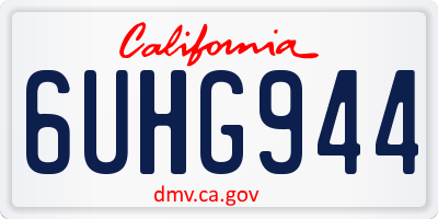 CA license plate 6UHG944