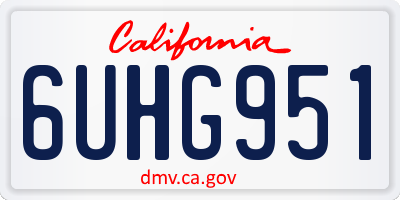 CA license plate 6UHG951