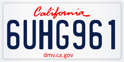 CA license plate 6UHG961