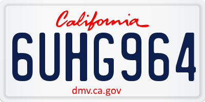 CA license plate 6UHG964
