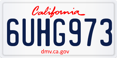 CA license plate 6UHG973