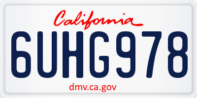 CA license plate 6UHG978