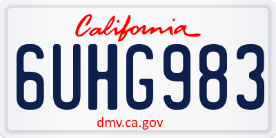 CA license plate 6UHG983