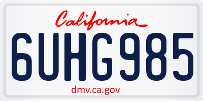 CA license plate 6UHG985