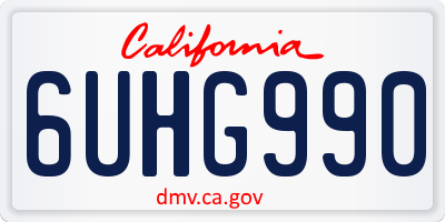 CA license plate 6UHG990