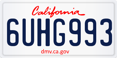 CA license plate 6UHG993