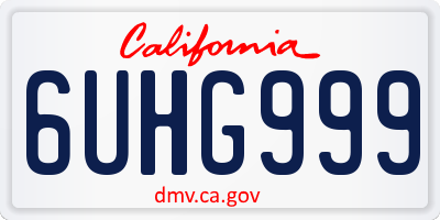 CA license plate 6UHG999