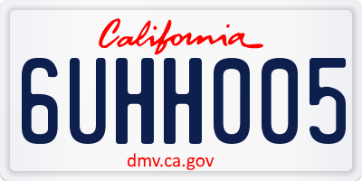 CA license plate 6UHH005