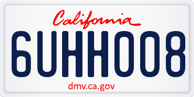 CA license plate 6UHH008
