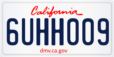 CA license plate 6UHH009