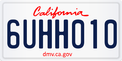 CA license plate 6UHH010