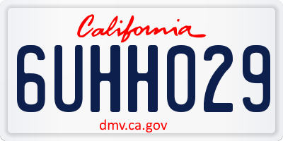 CA license plate 6UHH029