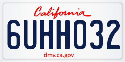 CA license plate 6UHH032