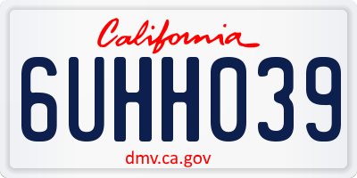 CA license plate 6UHH039