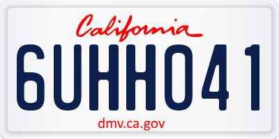 CA license plate 6UHH041