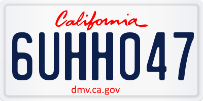 CA license plate 6UHH047