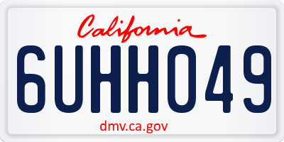 CA license plate 6UHH049