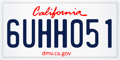 CA license plate 6UHH051
