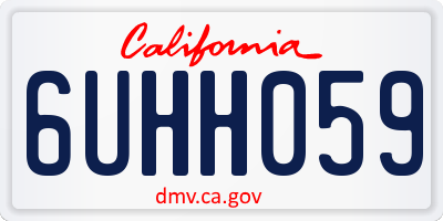 CA license plate 6UHH059