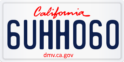 CA license plate 6UHH060