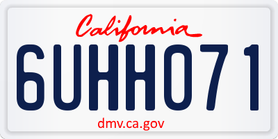CA license plate 6UHH071