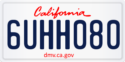 CA license plate 6UHH080