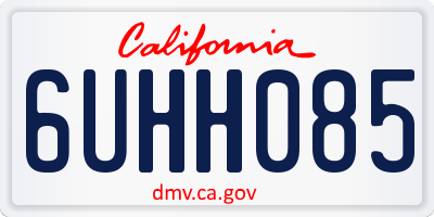 CA license plate 6UHH085