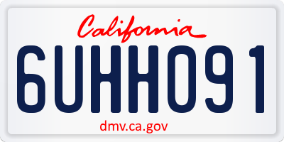 CA license plate 6UHH091
