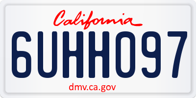 CA license plate 6UHH097