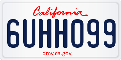 CA license plate 6UHH099