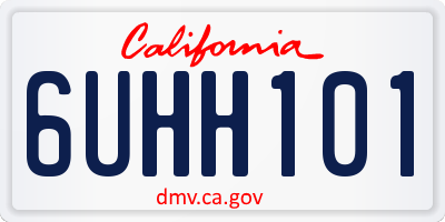 CA license plate 6UHH101