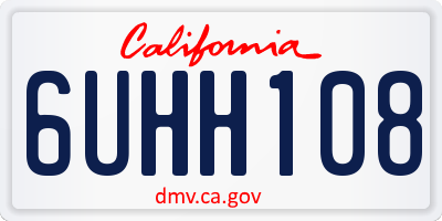CA license plate 6UHH108