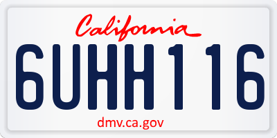 CA license plate 6UHH116