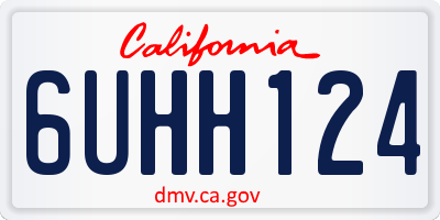 CA license plate 6UHH124