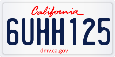CA license plate 6UHH125
