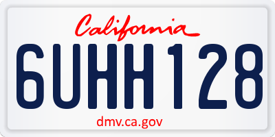 CA license plate 6UHH128